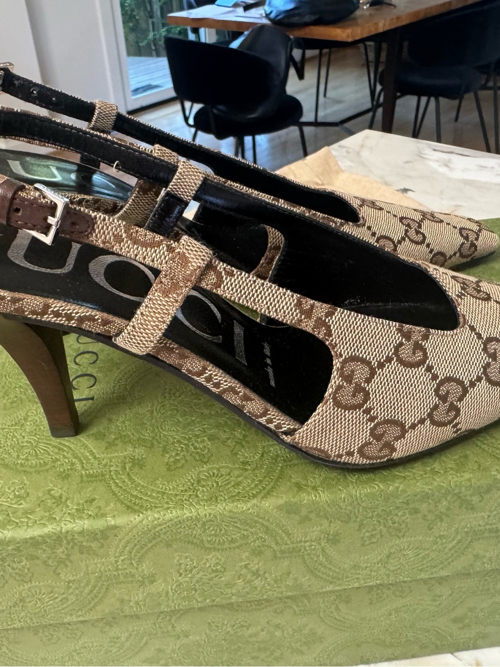 Gucci GG pointed toe sling backs size 5.5 Worn once! - Picture 5 of 10